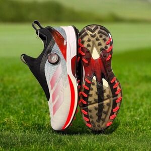 ADIZERO ZG BOA Spikeless Golf Shoe Black/Gray/Red - Men's 11 MSRP $200